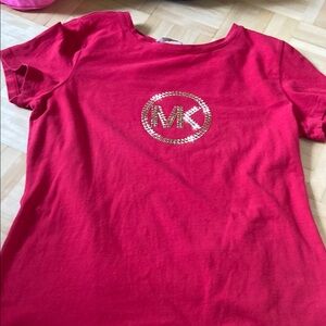 Michael Kors Red Tee with Gold Emblem